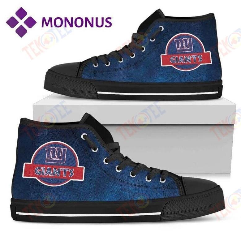 Mens Womens Jurassic Park New York Giants High Top Shoes Black Men And Women Custom Canvas Shoes Nice