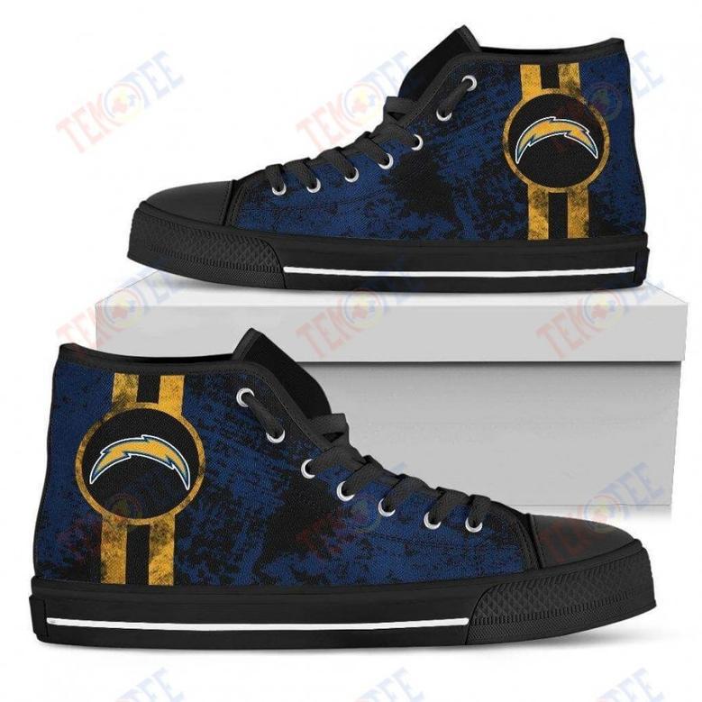 Mens Womens Los Angeles Chargers High Top Shoes Triple Stripe Bar Dynamic Shoes For Men Custom Shoes