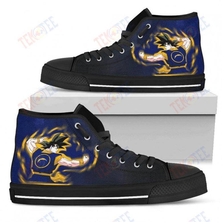 Mens Womens Los Angeles Chargers Son Goku Saiyan Power High Top Shoes Printable