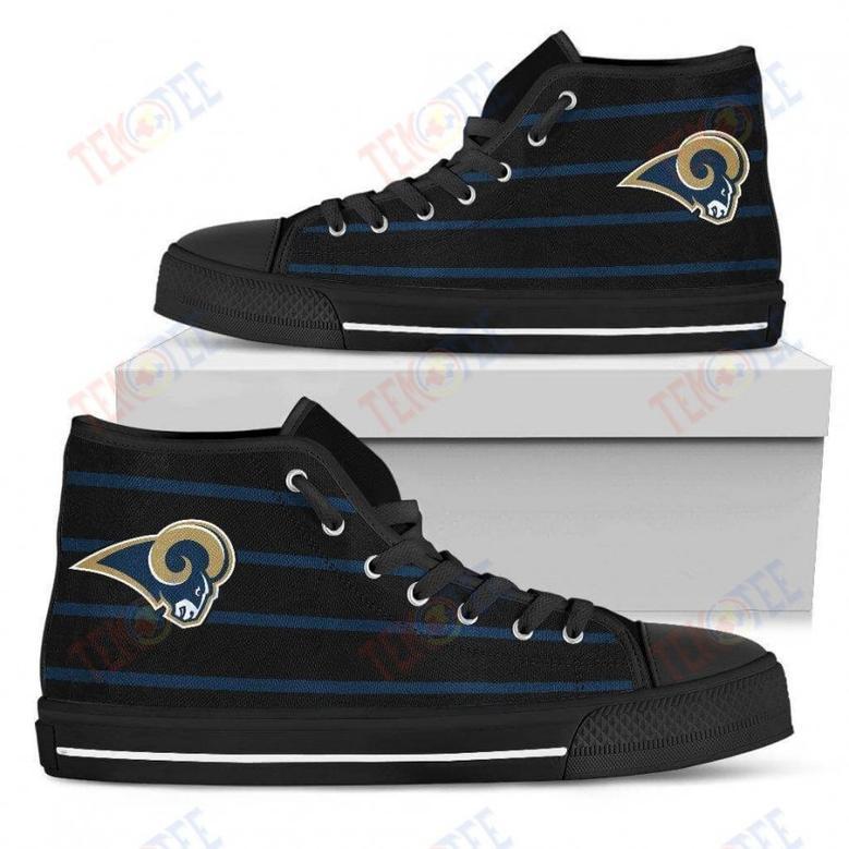 Mens Womens Los Angeles Rams High Top Shoes Edge Straight Perfect Circle Shoes Custom Shoes