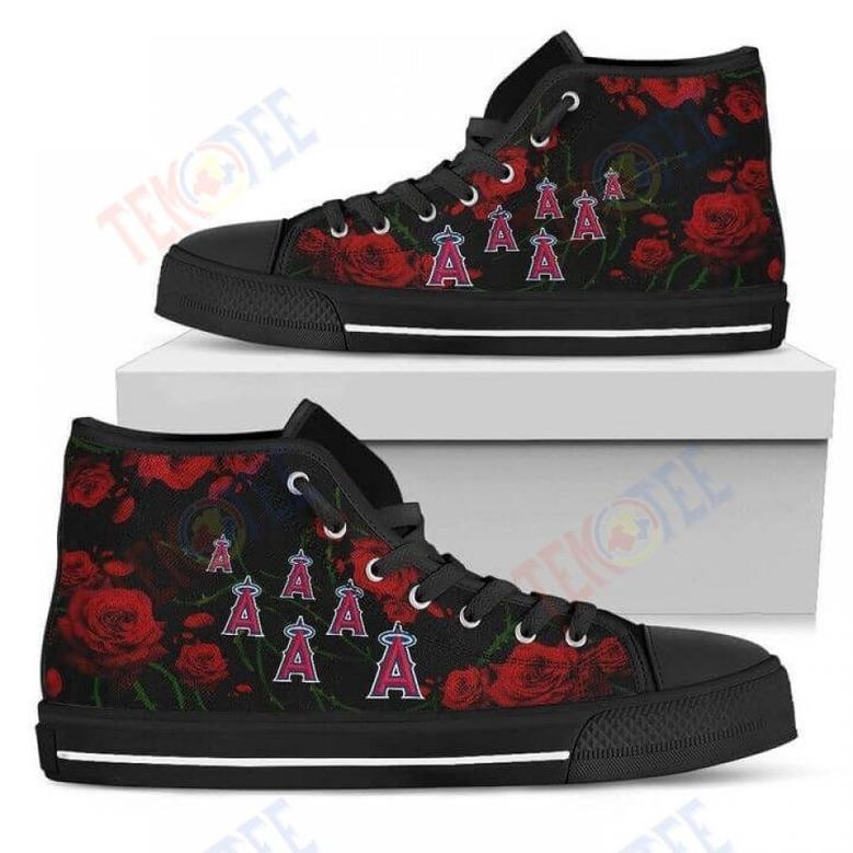 Mens Womens Lovely Rose Thorn Incredible Los Angeles Angels High Top Shoes Shoes