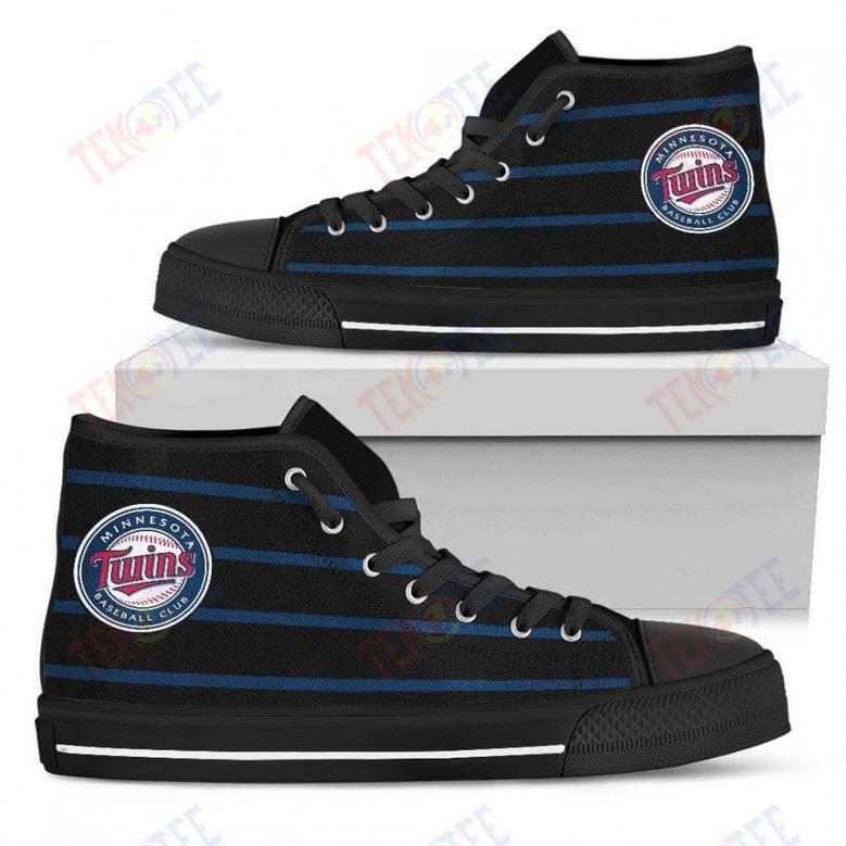 Mens Womens Minnesota Twins High Top Shoes Edge Straight Perfect Circle Shoes