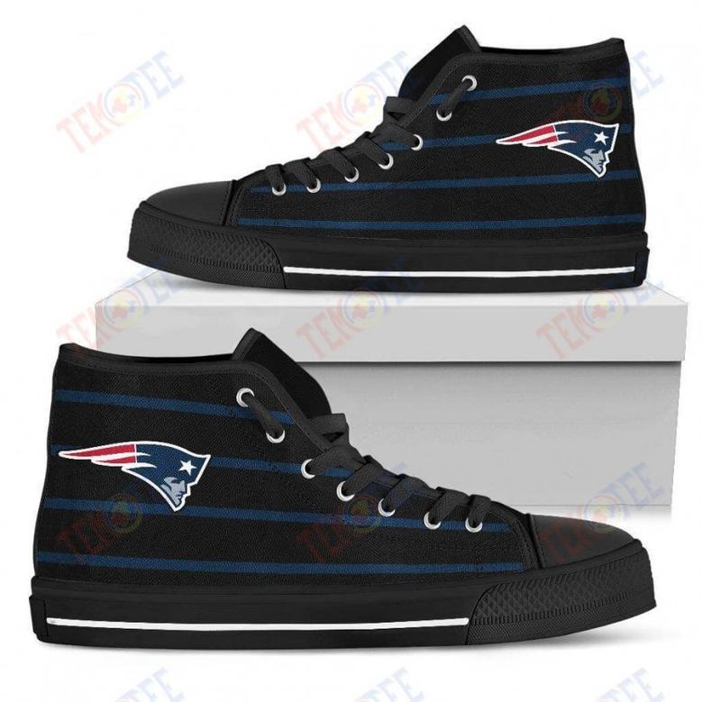 Mens Womens New England Patriots High Top Shoes Edge Straight Perfect Circle Shoes