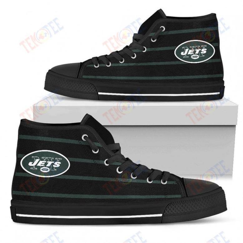 Mens Womens New York Jets High Top Shoes Edge Straight Perfect Circle Shoes