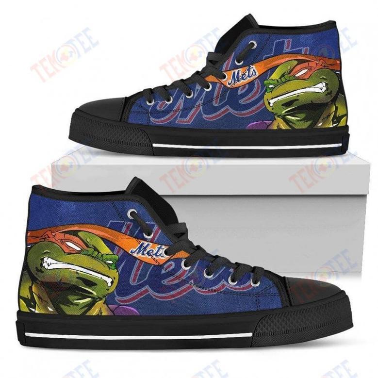 Mens Womens New York Mets Turtle Ninja High Top Shoes Printable