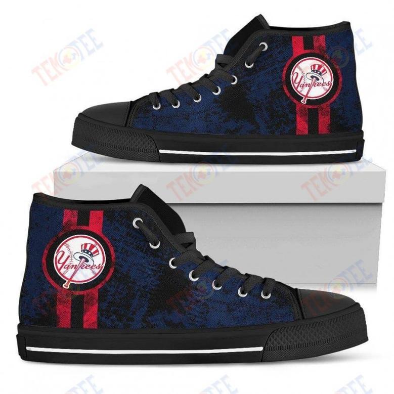 Mens Womens New York Yankees High Top Shoes Triple Stripe Bar Dynamic Shoes For Men Custom Shoes