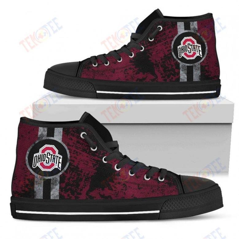 Mens Womens Ohio State Buckeyes High Top Shoes Triple Stripe Bar Dynamic Shoes For Men Custom Shoes