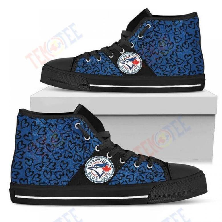 Mens Womens Perfect Cross Color Absolutely Nice Toronto Blue Jays High Top Shoes