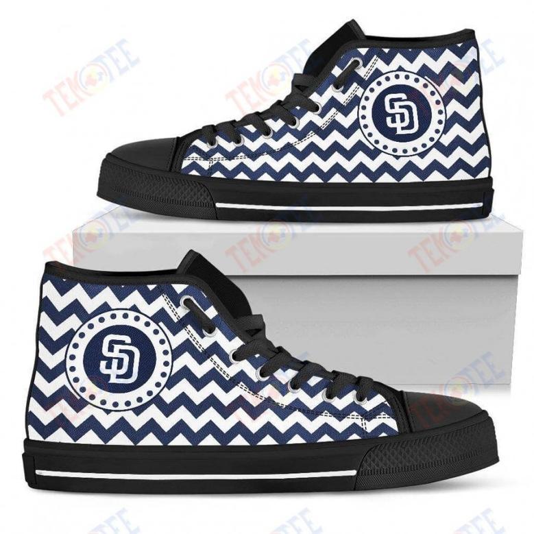 Mens Womens San Diego Padres High Top Shoes Chevron Broncos Printable