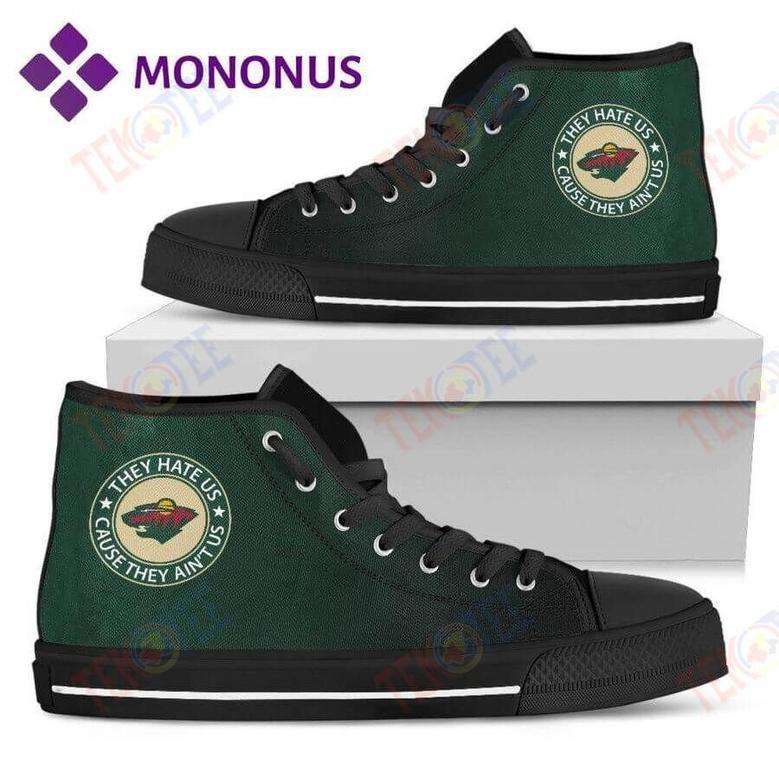 Mens Womens They Hate Us Cause They Us Minnesota Wild High Top Shoes Black