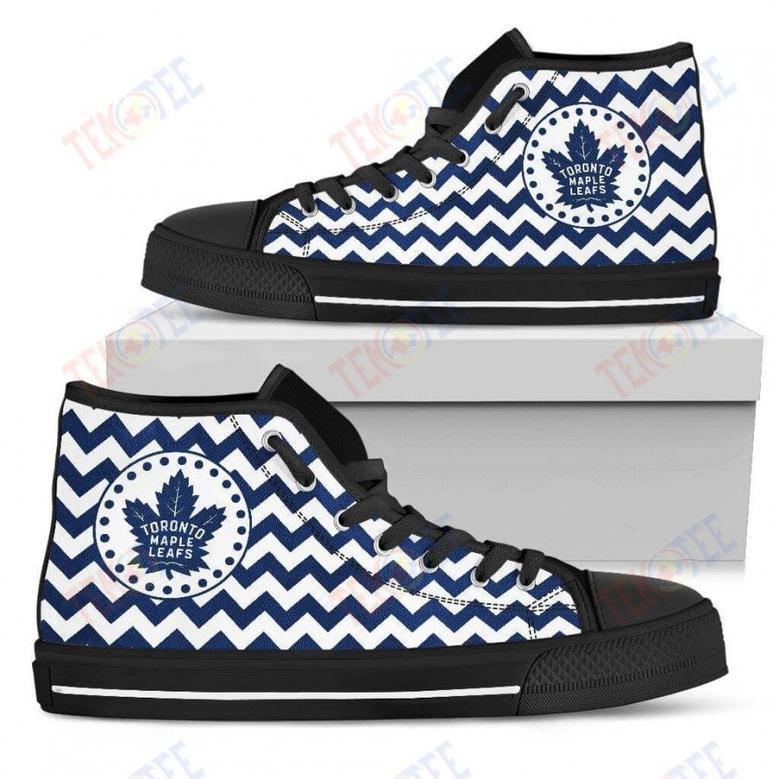 Mens Womens Toronto Maple Leafs High Top Shoes Chevron Broncos Printable