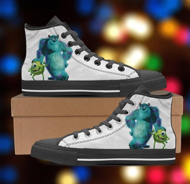Monster Inc Movie Hightop Canvas Shoes Him Son Boyfriend Father’S Day Black High Top Shoes