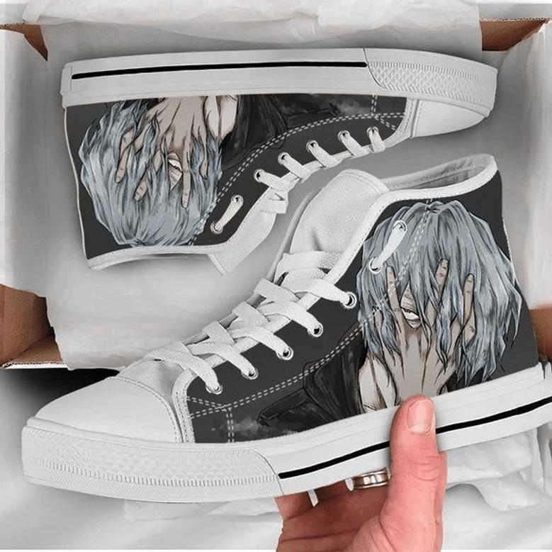 My Hero Academia Tomura Shigaraki Canvas Shoes Birthday Father’S Day White High Top Shoes