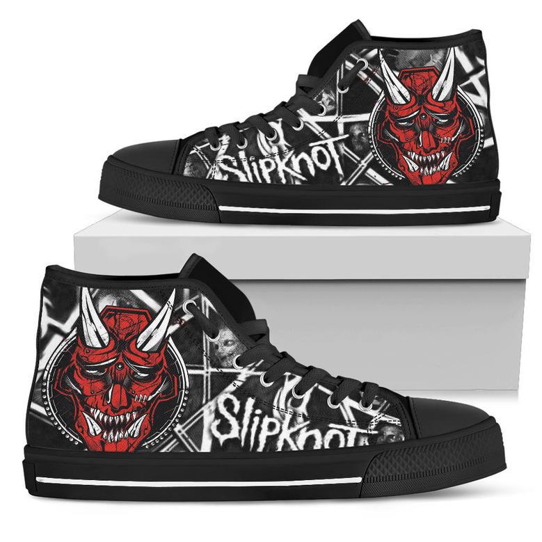 Slipknot Band Rock Logo Black Lover Shoes Gift For Fan High Top Shoes For Men And Women