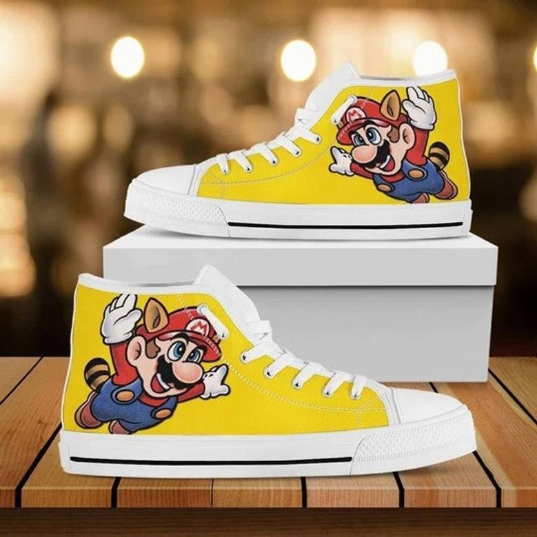 Super Mario Character Game Ii Design For Lovers Gift For Fan Custom Canvas High Top Shoes