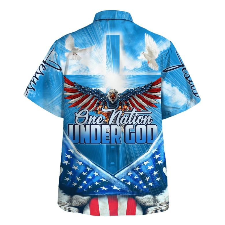 Eagle One Nation Under God American Hawaiian Shirt - Christian Hawaiian Shirt - Best Hawaiian Shirts