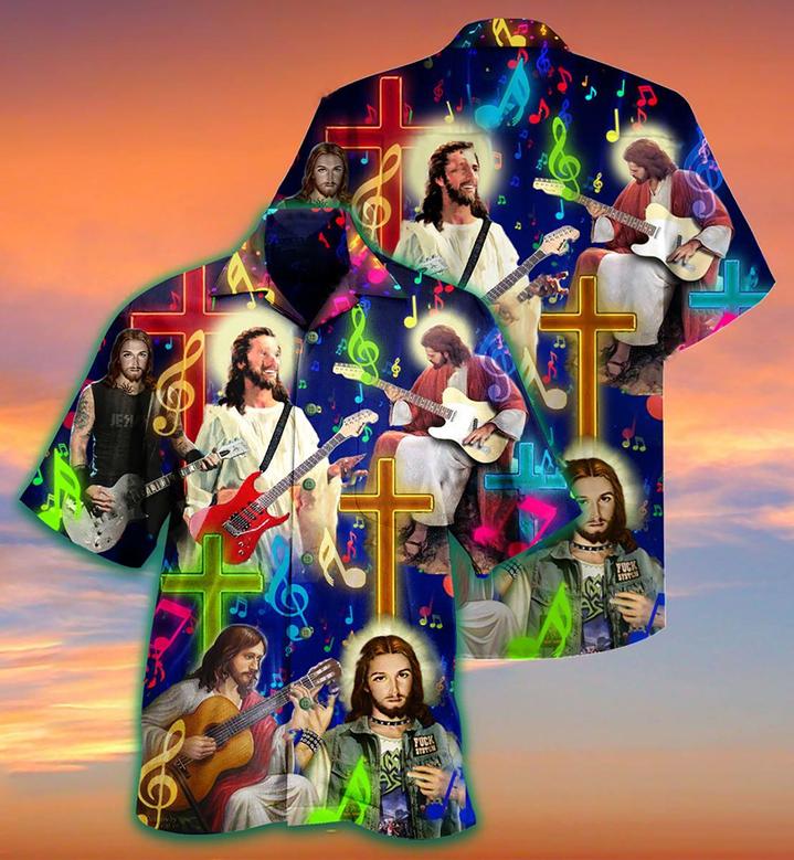 Guitar Jesus Love Guitar Hawaiian Shirt - Christian Hawaiian Shirts For Men & Women