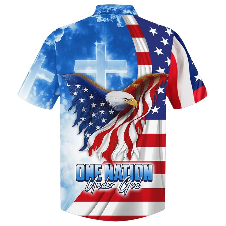 One Nation Under God Eagle American Hawaiian Shirt - Best Hawaiian Shirts - Christian Hawaiian Shirt