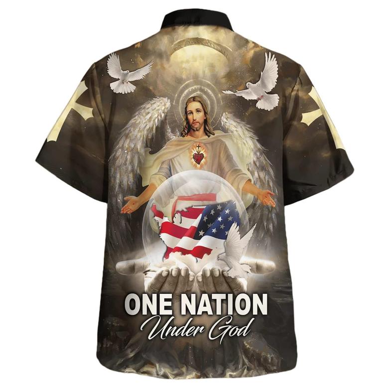 One Nation Under God Jesus American Eagle Hawaiian Shirt