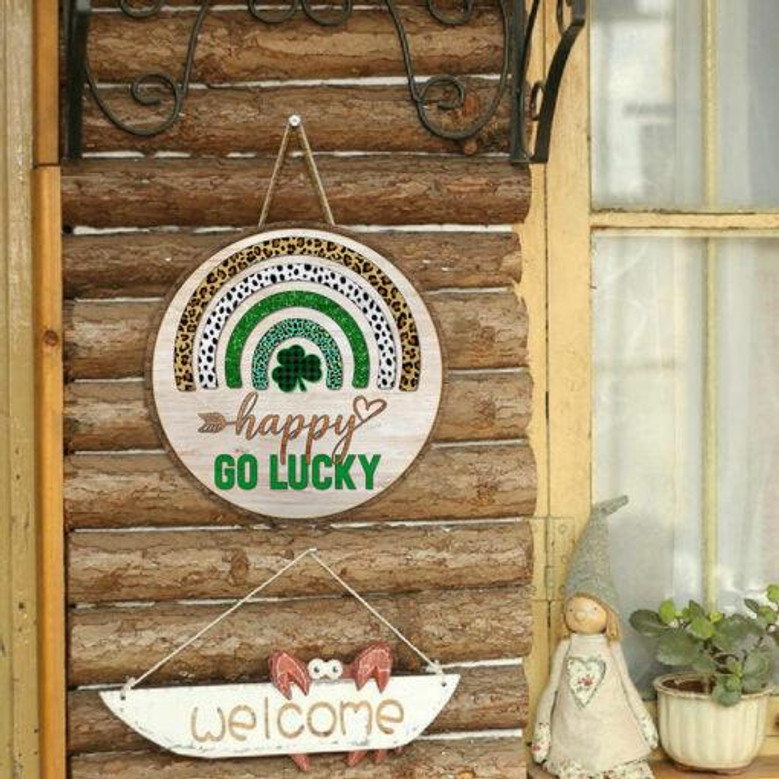 Happy St. Patrick’s Day Round Wood Sign