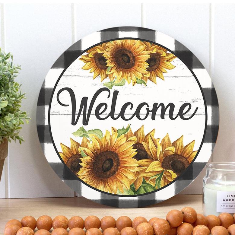 Welcome Sign Custom Round Wood Sign