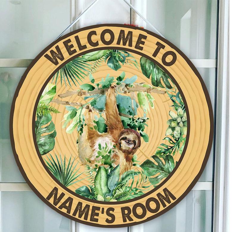 Welcome To My Room Custom Round Wood Sign