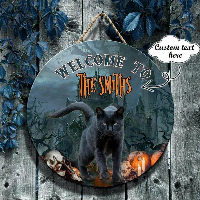 Welcome To Spooky House Custom Round Wood Sign