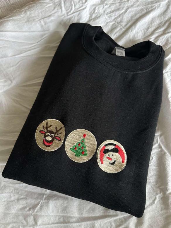 Christmas Sugar Cookie Embroidered Sweatshirt Crewneck Sweatshirt For Men And Women