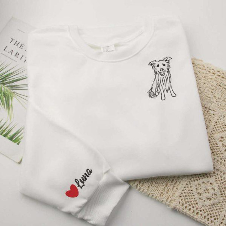 Custom Pet Embroidered, Custom Pet Names Sweatshirts For Dog Lovers