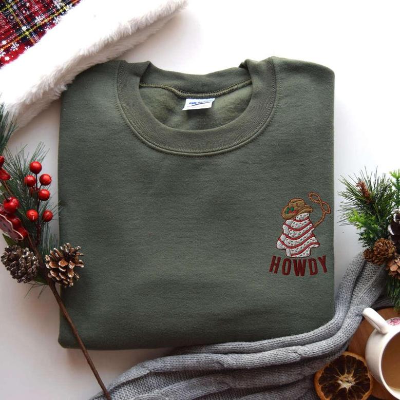Embroidered Western Christmas Sweatshirt, Tis The Season Sweatshirt Crewneck For Family