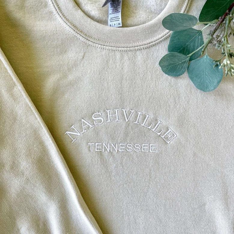 Nashville Tennessee Embroidered Sweatshirt Embroidered Sweatshirt For Family