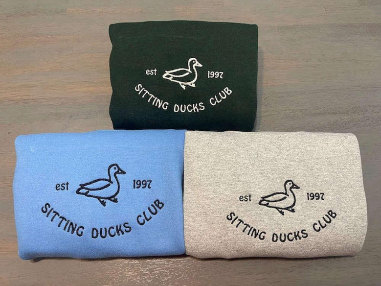 Sitting Ducks Embroidered Sweatshirts Crewneck Sweatshirt Gift For Family