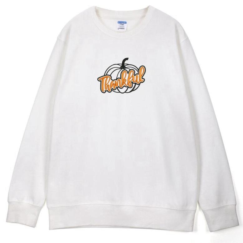 Thanksgiving Pumpink Fall Embroidered Sweatshirt Crewneck Sweatshirt For Men And Women