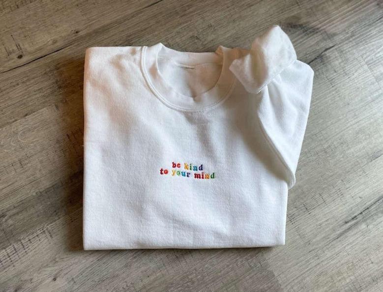Trendy Quote Embroidered Sweatshirt Crewneck Sweatshirt Best Gift For Family