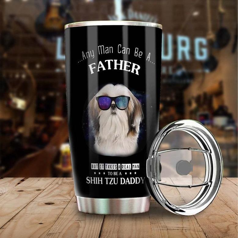 A Real Man Shiz Tzu Father Tumblercustom Dog Tumbler Father'S Day Gift For Shih Tzu Dad Gift For Shih Tzu Loverdog Travel Mug