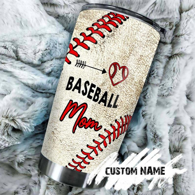 Baseball Mom Heart Funny Cute Personalized Tumblerbirthday Gift Christmas Gift Mother'S Day Gift For Baseball Mom