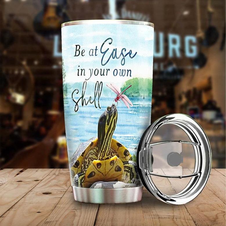 Be At Ease In Your Own Shell Personalized Tumblerturtle Presentunique Tumblerbirthday Christmas Gift For Turtle Lover