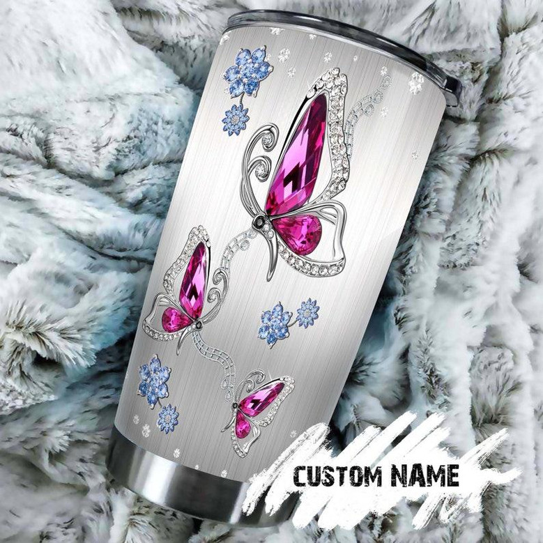 Gift For Her, Butterfly Stainless Steel 20oz Tumbler, Jewelry Style Personalized Tumbler birthday Gift Christmas Gift For Butterfly Lover For Mom, Grandma, Aunt, Wife, Sister, Friend Gift For Her, Butterfly Stainless Steel 20oz Tumbler, Jewelry Style Personalized Tumbler birthday Gift Christmas Gift For Butterfly Lover For Mom, Grandma, Aunt, Wife, Sister, Friend