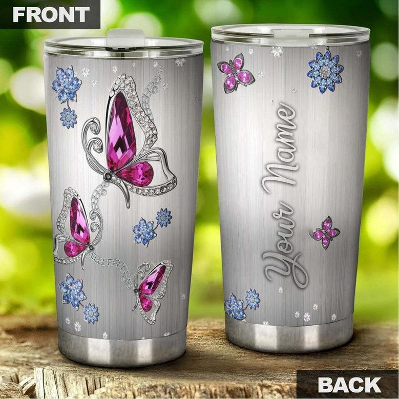 Gift For Her, Butterfly Stainless Steel 20oz Tumbler, Jewelry Style Personalized Tumbler birthday Gift Christmas Gift For Butterfly Lover For Mom, Grandma, Aunt, Wife, Sister, Friend Gift For Her, Butterfly Stainless Steel 20oz Tumbler, Jewelry Style Personalized Tumbler birthday Gift Christmas Gift For Butterfly Lover For Mom, Grandma, Aunt, Wife, Sister, Friend