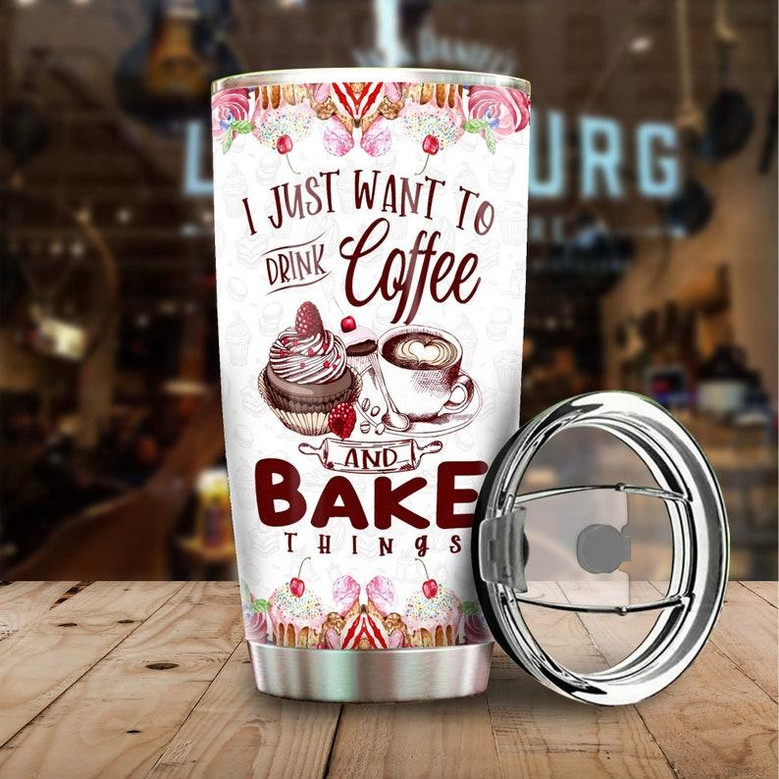 Cake Making Drink Coffee And Bake Things Personalized Stainless Steel Tumbler Coffee Tumbler Baking Tumblerbaker Gift Gift For Her