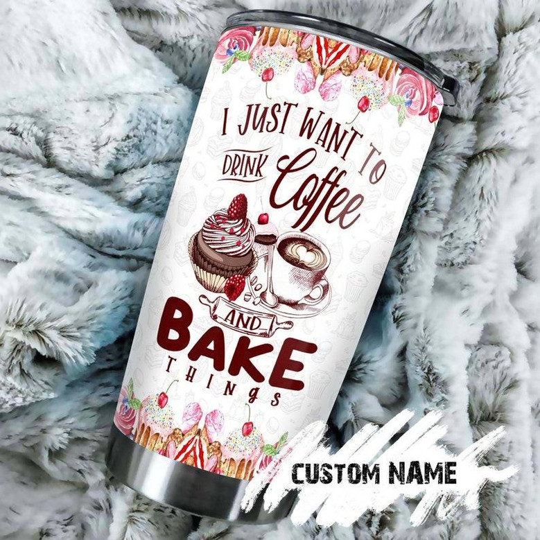 Cake Making Drink Coffee And Bake Things Personalized Stainless Steel Tumbler Coffee Tumbler Baking Tumblerbaker Gift Gift For Her
