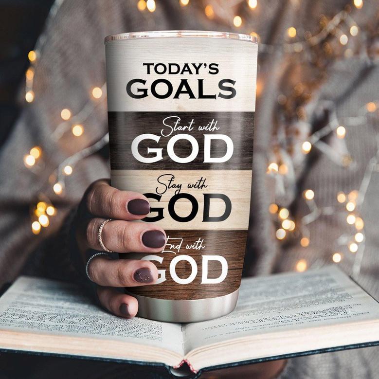 Classic Personalized Cross Stainless Steel Tumbler Start The Day With God