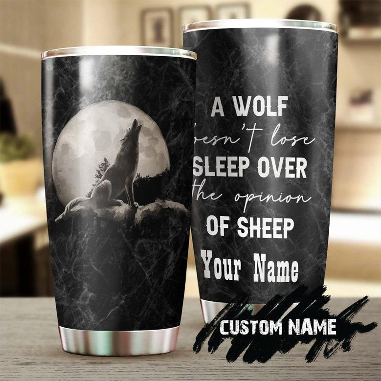 Doesn'T Lose Sleep Over Sheep Opinion Personalized Steel Tumbler Wolf Lover Tumbler Birthday Gift Gift For Her For Him Unique Present Doesn'T Lose Sleep Over Sheep Opinion Personalized Steel Tumbler Wolf Lover Tumbler Birthday Gift Gift For Her For Him Unique Present
