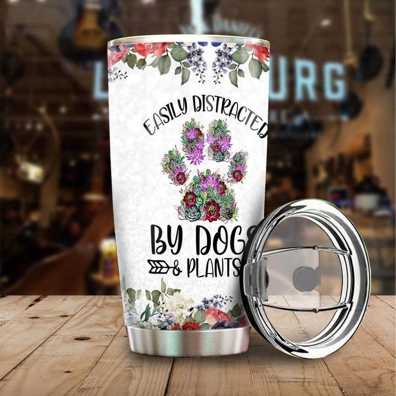 Dog Mom Easily Distracted By Dogs And Plants Tumblermother'S Day Gift Dog Mom Giftgift For Dog Lover Fancy Dog Gift Gardener Present
