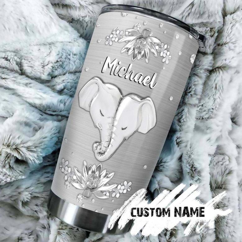 Elephant Heart Mom Silver Style A Bond Can'T Be Broken Personalized Tumblerbirthday Christmas Mother'S Day Gift For Daughter For Mom