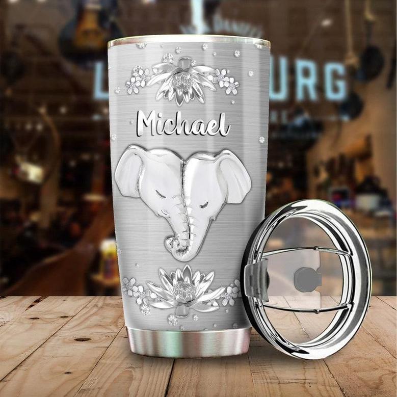 Elephant Heart Mom Silver Style A Bond Can'T Be Broken Personalized Tumblerbirthday Christmas Mother'S Day Gift For Daughter For Mom