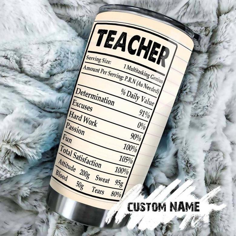 Funny Teacher Life Facts Personalized Tumbler Teacher Tumbler Appreciation Gift Teacher Thank You Gift Counselor Gift Gift For Teacher