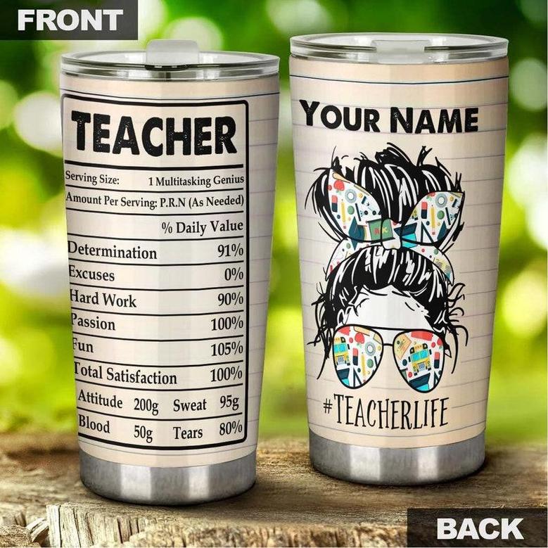Funny Teacher Life Facts Personalized Tumbler Teacher Tumbler Appreciation Gift Teacher Thank You Gift Counselor Gift Gift For Teacher