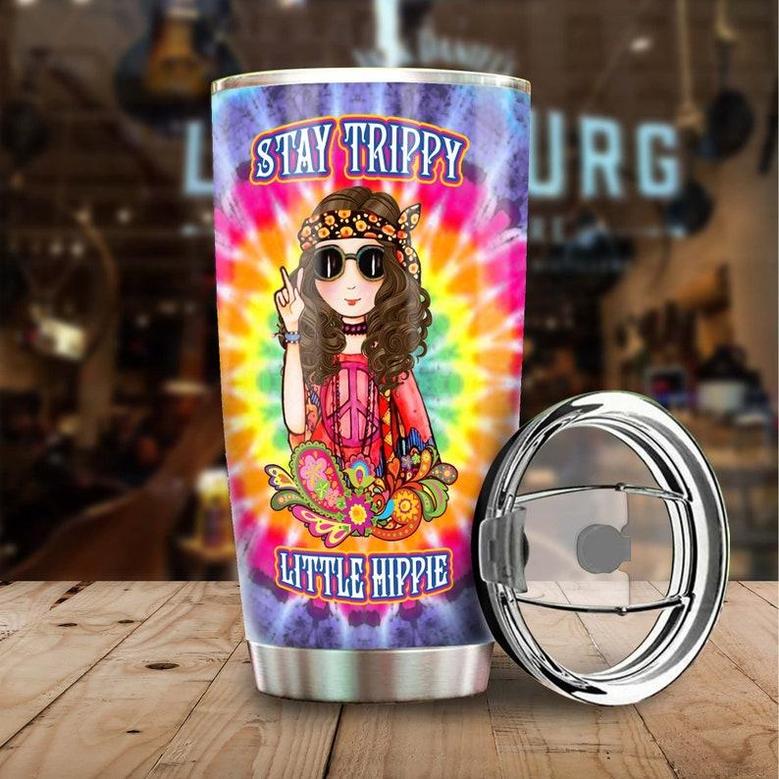 Hippie Woman Stay Trippy A Little Hippie Personalized Tumblerboho Tumblergypsy Gift Bohemian Gift For Her Gift For Hippie Friend
