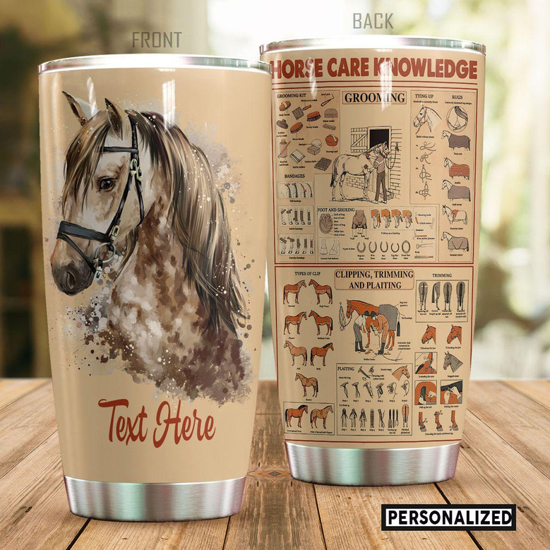Custom Your Name Horse Care Knowledge Tumbler